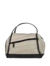 Issey Miyake Pleated Zip Tote Bag In Neutral