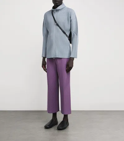 ISSEY MIYAKE PLEATED ZIP-UP CARDIGAN