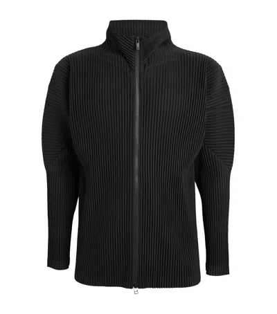 ISSEY MIYAKE PLEATED ZIP-UP CARDIGAN