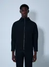 Issey Miyake Pleated Zip-up Jacket In Blue