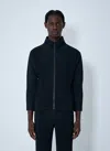 Issey Miyake Pleated Zip-up Jacket In Blue