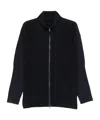 Issey Miyake Pleated Zipper Turtleneck Cardigan In Black