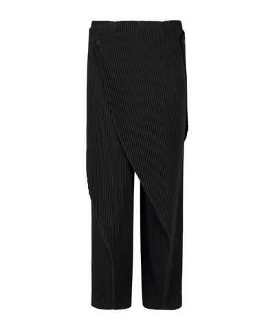 Issey Miyake Pleats Bottoms Casual Pants In Black