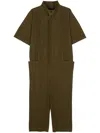Issey Miyake Pleats Bottoms Zip-up Jumpsuit In Green