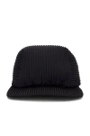Issey Miyake Ribbed Texture Curved Brim Baseball Cap In Black