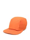 Issey Miyake Ribbed Texture Flat Peak Hat In Orange