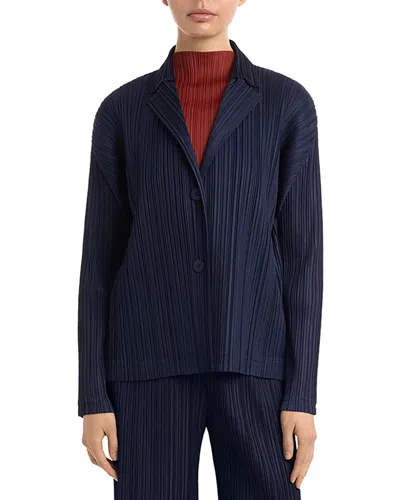 Issey Miyake Pleats Jacket In Blue