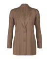 Issey Miyake Pleats Jacket In Brown