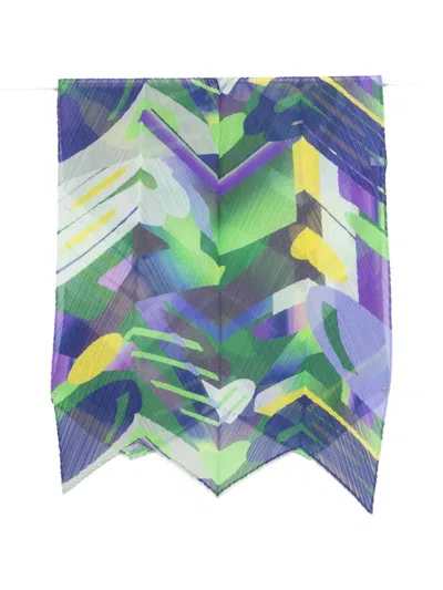 Issey Miyake Pleats Please Abstract-print Scarf In Multi