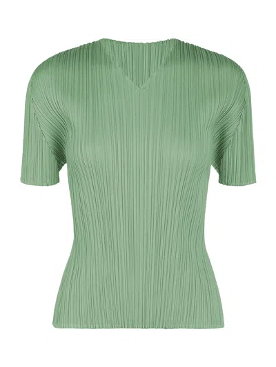 Issey Miyake Pleats Please August Colors Top Greyish Green