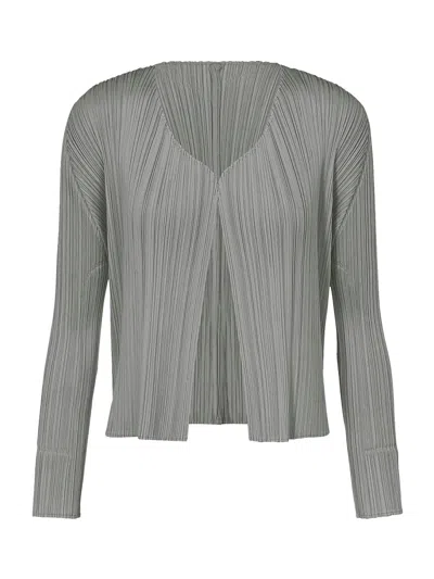 Issey Miyake Pleats Please Basics Cardigan Grey