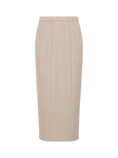 Issey Miyake Pleats Please Basics Skirt Greige In Neutral