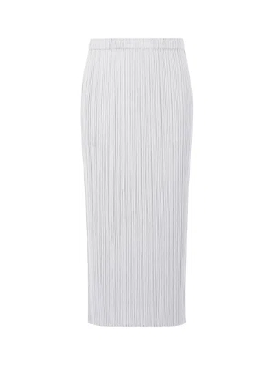 Issey Miyake Pleats Please Basics Skirt Light Grey In Gray