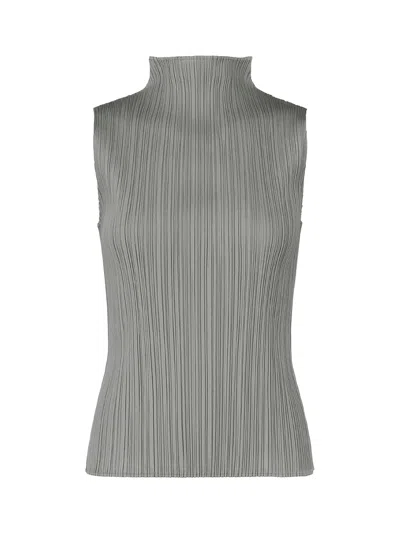 Issey Miyake Pleats Please Basics Top Grey In Gray