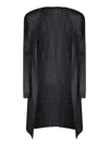 Issey Miyake Pleats Please Black Cardigan In Black
