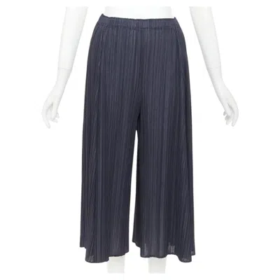 Pre-owned Issey Miyake Pleats Please Black Plisse Ruched Semi-sheer Culotte Shorts Jp2 M