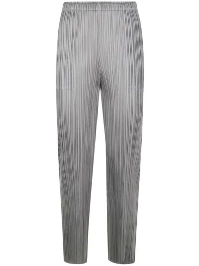 Issey Miyake Pleats Please By  Basics Trousers In Gray