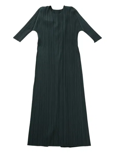 Issey Miyake Pleats Please By  Merry Bicolor Midi Dress