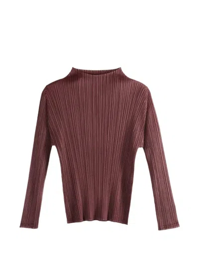 Issey Miyake Pleats Please By  "monthly Colors: January" T-shirt In Burgundy