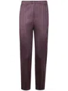 Issey Miyake Slim Fit Pleated Trousers In Purple