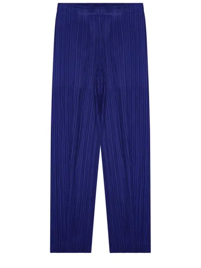 Issey Miyake Pleats Please By  Pleated Pants In Blue