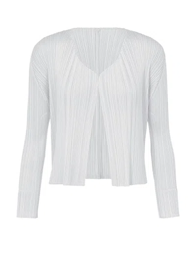 Issey Miyake Pleats Please Cardigan L Grey In Gray