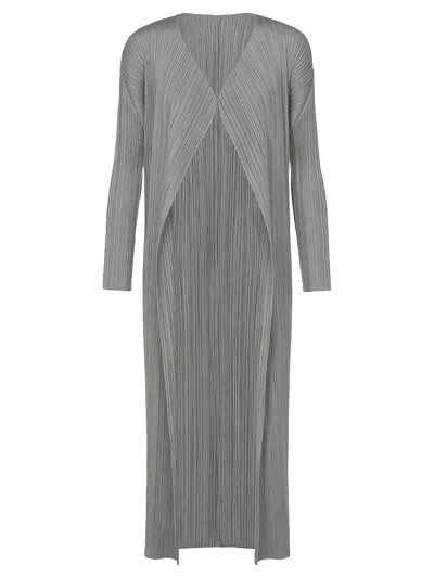 Issey Miyake Pleats Please Coat Grey In Gray