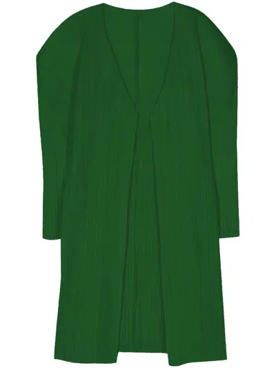Issey Miyake Pleats Please Coats In Green