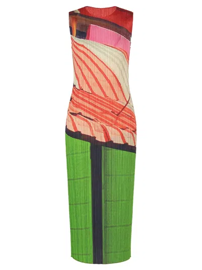 Issey Miyake Sleeveless Dress In Multi
