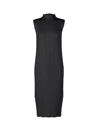 Issey Miyake Pleats Please High-neck Dress Black