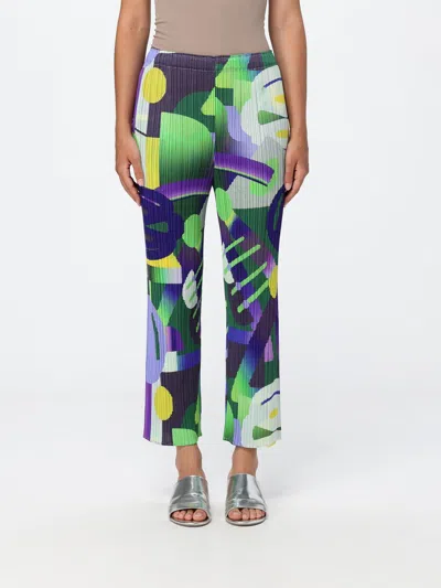 Issey Miyake Pleats Please  Pants Woman Color Pink In Multi