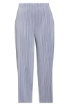 Issey Miyake Pleats Please  A-poc Crop Pants In Blue