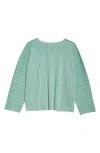 Issey Miyake Pleats Please  A-poc Pleated Top In Apple Green