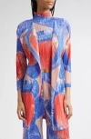 Issey Miyake Pleats Please  Backlight Pleated Cardigan In Multi