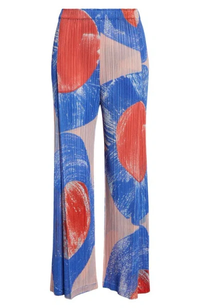Issey Miyake Pleats Please  Backlight Pleated Straight Leg Pants In Red