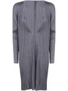 Issey Miyake Pleated Cardi-coat In Gray