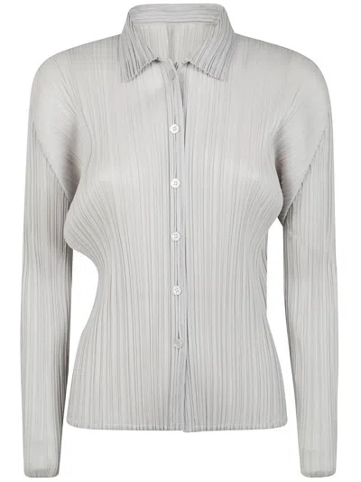 Issey Miyake Pleats Please  Basics Classic Shirt Clothing In Grey