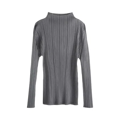 Pre-owned Issey Miyake Pleats Please  Basics May Shirt 'grey' | Women's Size 3