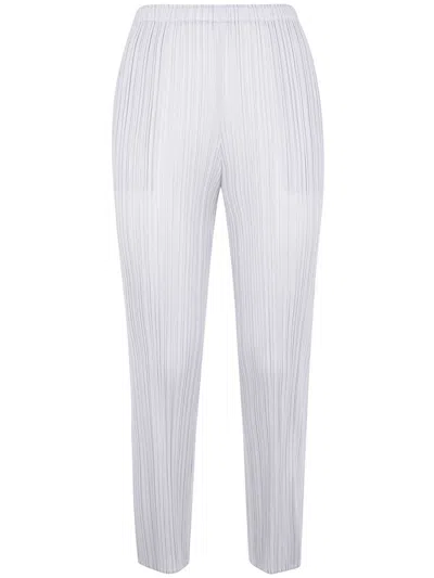 Issey Miyake Elastic Waist Casual Pants In Gray