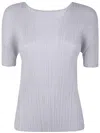 Issey Miyake Pleated Short-sleeve Top