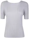 Issey Miyake Pleated Short-sleeve Top