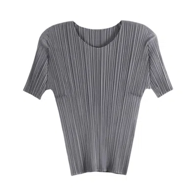 Pre-owned Issey Miyake Pleats Please  Basics Shirt 'grey' | Women's Size 3 In Gray
