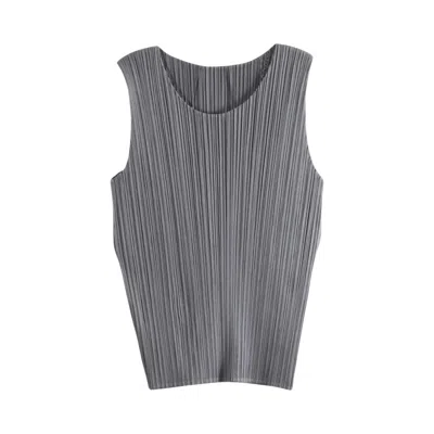Pre-owned Issey Miyake Pleats Please  Basics Shirt 'grey' | Women's Size 3 In Gray