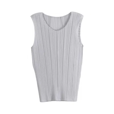 Pre-owned Issey Miyake Pleats Please  Basics Shirt 'light Grey' | Women's Size 3 In Gray