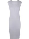 Issey Miyake Basics Sleeveless Mini Dress In Silver