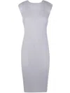 Issey Miyake Basics Sleeveless Mini Dress In Silver