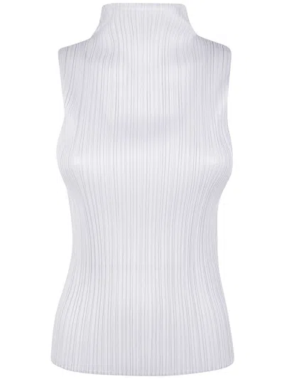 ISSEY MIYAKE PLEATS PLEASE ISSEY MIYAKE "BASICS" SLEEVELESS TURTLENECK TOP CLOTHING