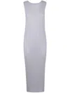 Issey Miyake Basics Sleevesless Midi Dress In Blue