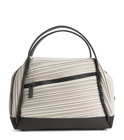 Issey Miyake Pleats Please  Bias Pleats Top-handle Bag In Gray