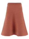 Issey Miyake A-line Knit Skirt Elastic Waistband In Pink